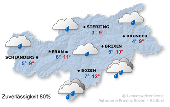 Wetter in Südtirol am 2025-11-16