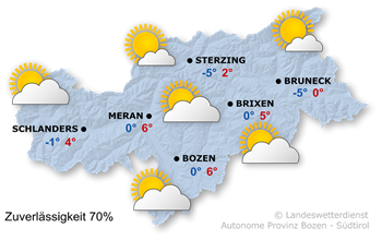 Wetter in Südtirol am 2025-12-24