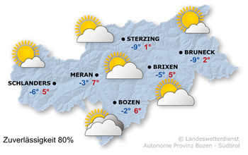 Wetter in Südtirol am 2026-02-02