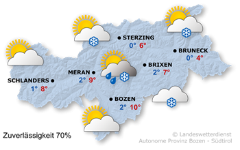 Wetter in Südtirol am 2026-02-05