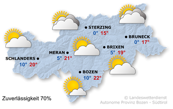 Wetter in Südtirol am 2026-04-04