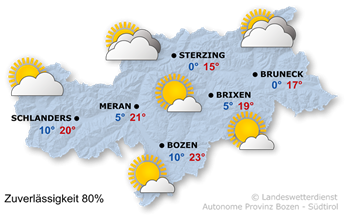 Wetter in Südtirol am 2026-04-04