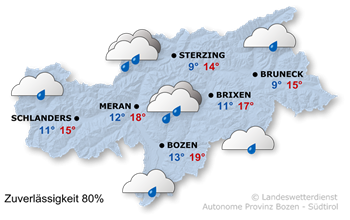 Wetter in Südtirol am 2026-04-13