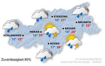 Wetter in Südtirol am 2026-06-02