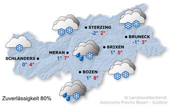 Wetter in Südtirol am 2023-12-01